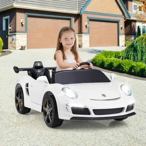 Voiture Électrique 24V avec Télécommande et 2 Sièges pour Enfants 4x4 avec Lumières LED et Musique Blanc