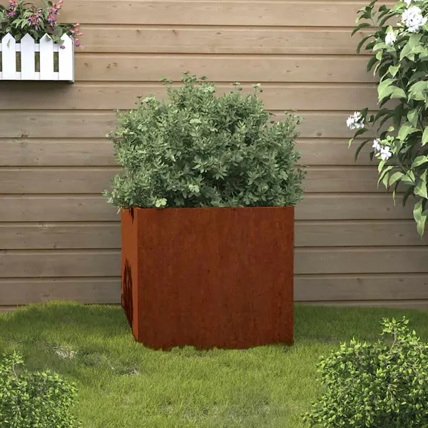 Vaso/floreira 32x30x29 cm aço corten