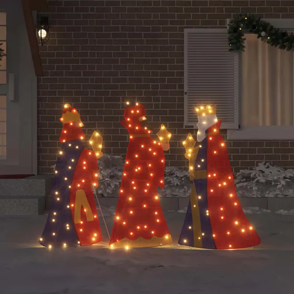 Iluminação de Natal dos 3 Reis Magos 3 pcs Branco quente 105 cm