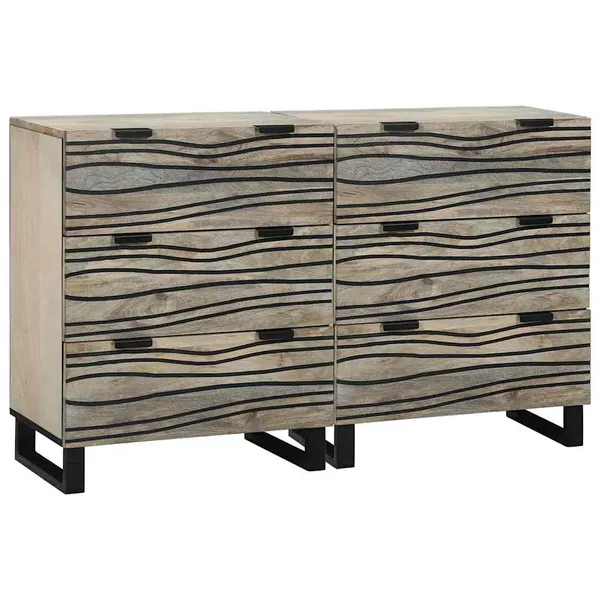 Conjunto de Buffets com gaveta 2 pcs Branco 60 x 33,5 x 75 cm
