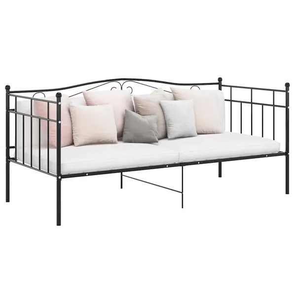 Sofá-cama 90x200 cm metal preto