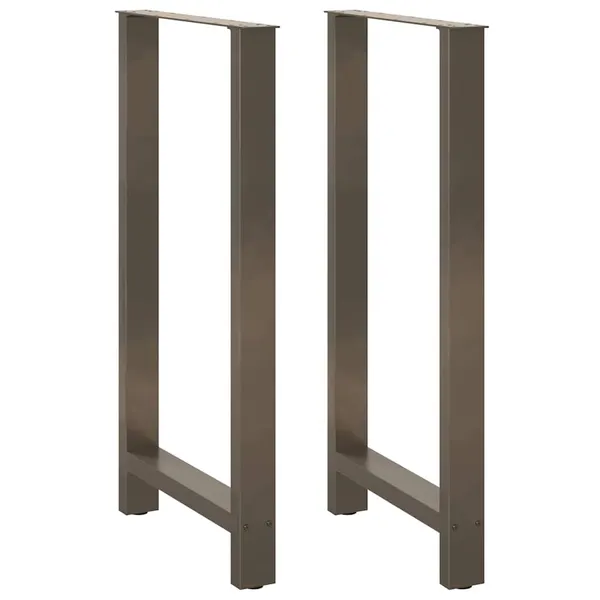 Pés de mesa de bar em aço natural, 2 peças, 60x (110-111) cm, aço