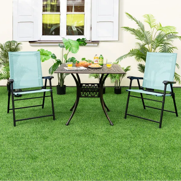 Ensemble de 2/4 Chaises Pliantes pour Patio Tissu Respirant Support 150 kg