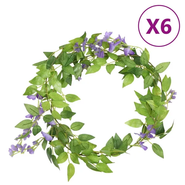 Grinaldas de flores 6 pcs 200 cm roxo