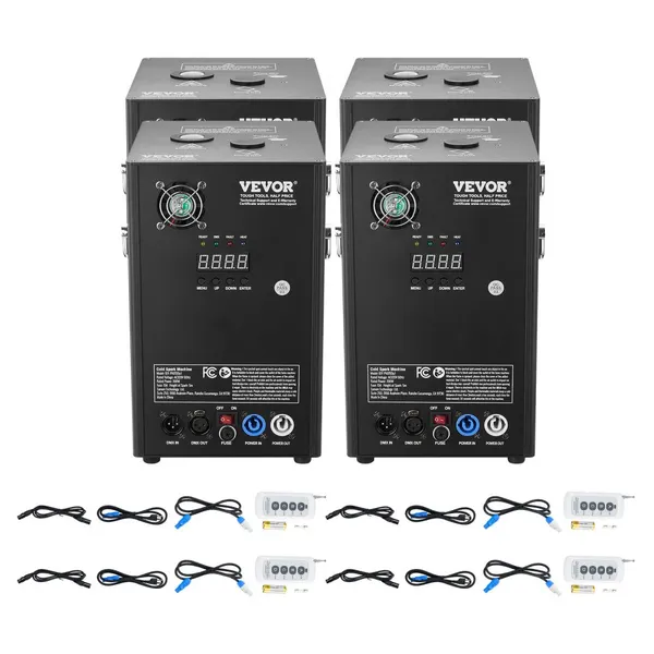 Máquina Chamas Frias 4 Unidades 700W 6,6-16,4 ft DMX