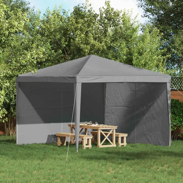 Lateral de Tenda para Festa 2 pcs Cinzento-claro 400 x 195 cm