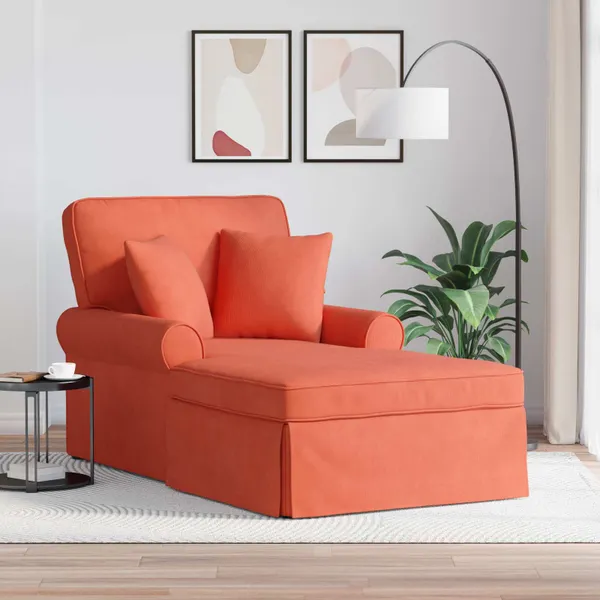 Chaise Lounge com Saia com almofada 3 pcs Laranja Vermelho