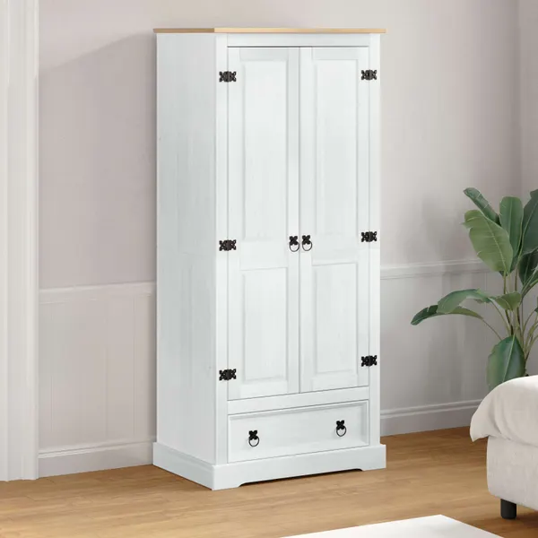Guarda-roupas com gaveta com prateleira Branco 76 x 50 x 170 cm
