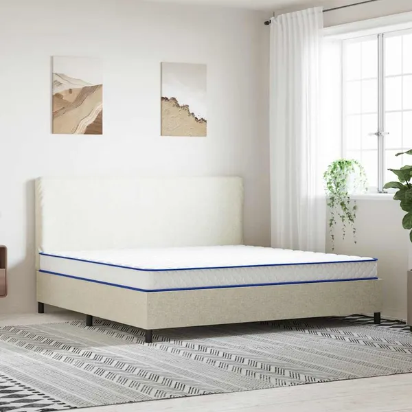 Colchão de espuma de memória 200x200x17 cm macio branco