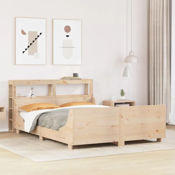Cama sem colchão 140x190 cm madeira de pinho maciça