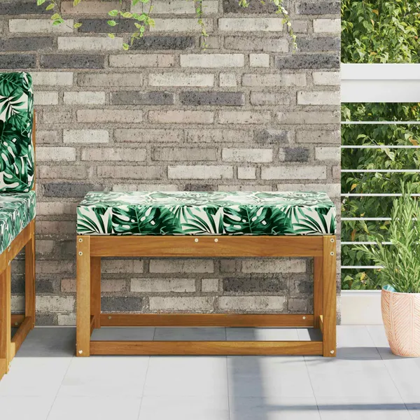 Almofada de Assento Externa Folhas Tropicais 80 x 40 x 8 cm