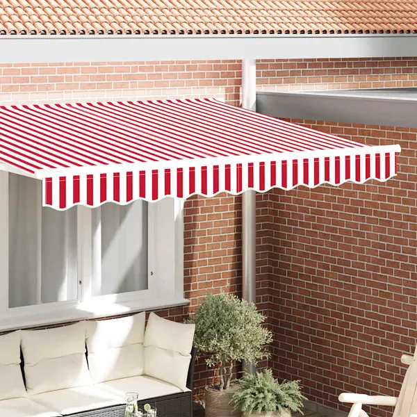 Valência de Toldos Vermelho e Branco 230 x 20 cm lona