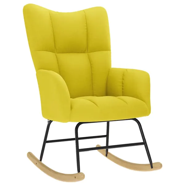 Cadeira de baloiço tecido amarelo claro