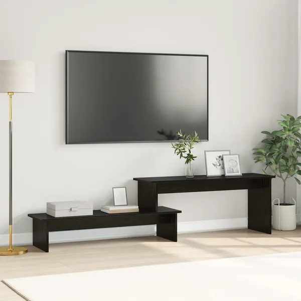 Conjunto de móvel de TV Carvalho Preto 180,5 x 30 x 43 cm