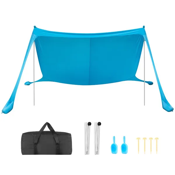 Tenda de Praia 3,4x3,4 m UPF50+ 2 m Altura Pop-Up