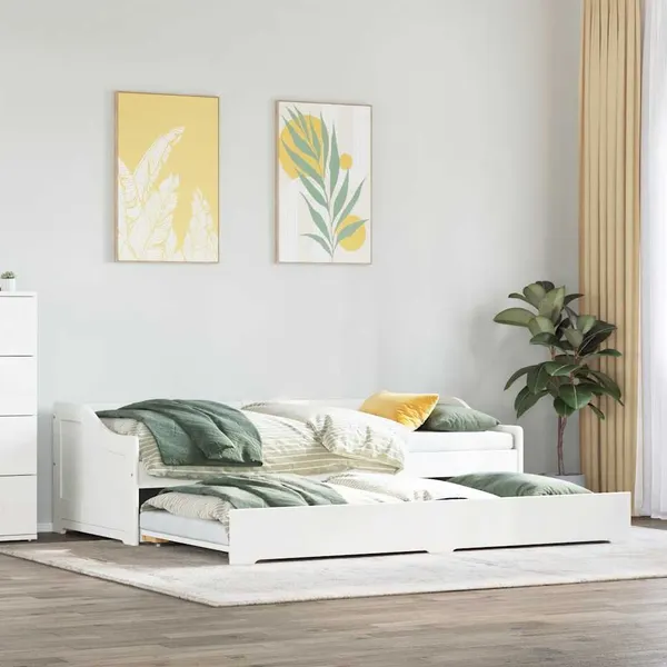 Sofá-cama com gavetão sem colchão IRUN branco 90x200 cm