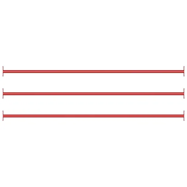 Barras suspensas para crianças 3 pcs 125 cm aço vermelho