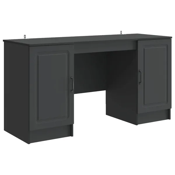 Mesa com porta Preto 142,5 x 50 x 75 cm Derivados de Madeira