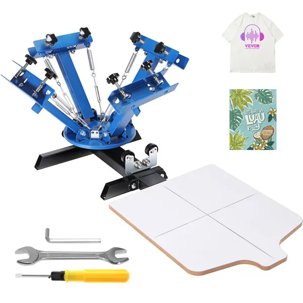 Prensa serigrafia 4 cores 54x45cm 360° rotativo t-shirt