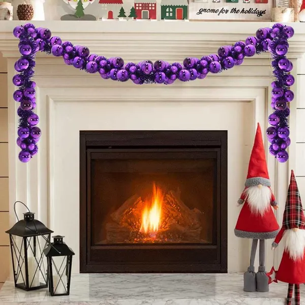 Guirlanda de Bolas de Natal Lilás 186 cm Poliestireno