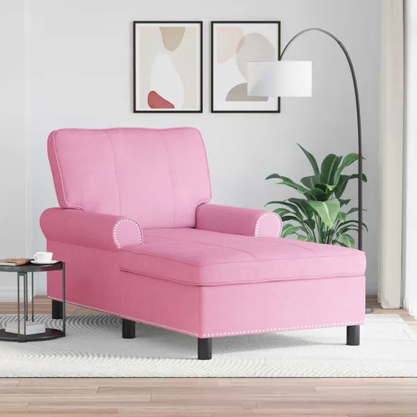 Chaise Lounge com almofada Rosa 91 x 157 x 91 cm tecido