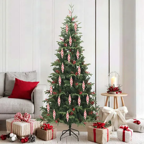 Bola Espiral de Natal 40 pcs Vermelho Plástico