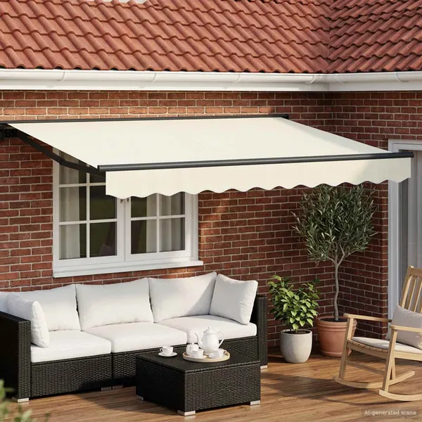 Toldo Retrátil Elétrico Creme e Antracite 2,5 x 2 m