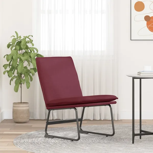 Cadeira lounge 52x75x76 cm tecido vermelho tinto