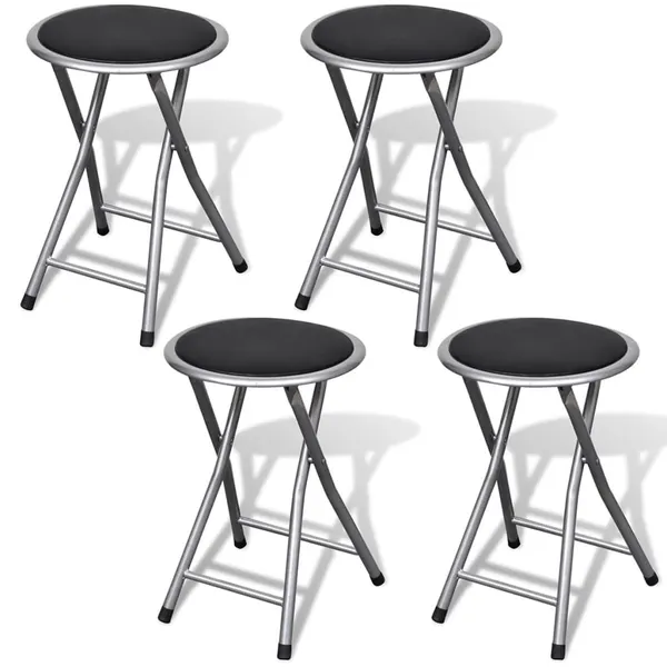 Bancos de dobráveis 4 pcs couro artificial