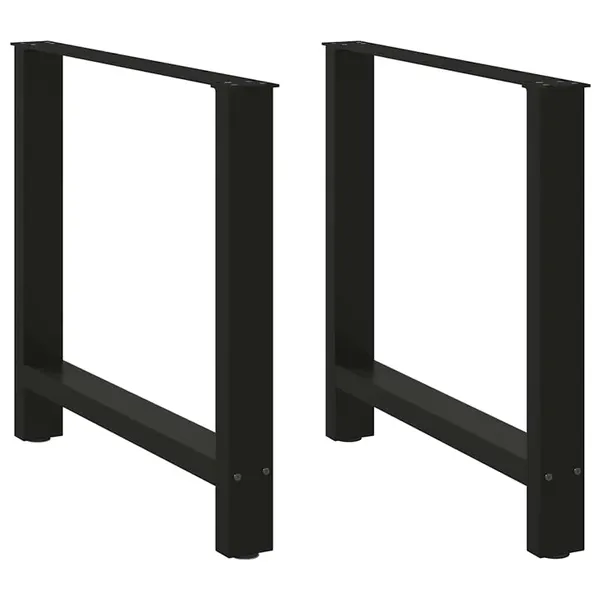 Pés para mesa de jantar pretos 2 peças 80x(72-73) cm aço