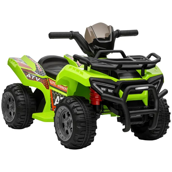 Quadriciclo Elétrico para Crianças de 18-36 Meses Veículo Elétrico a Bateria 6V Infantil com Velocidade 2km/h 70x42x45 cm Verde