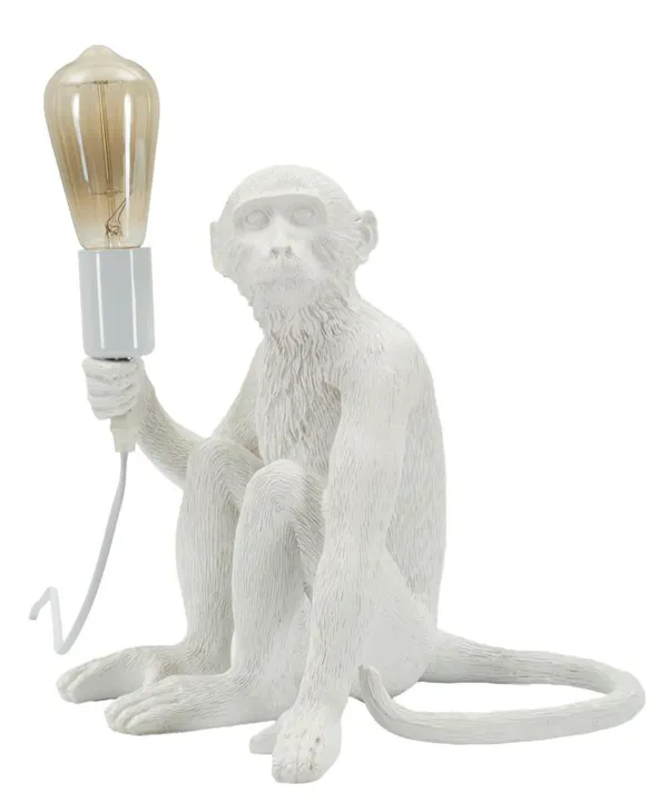 Luminária de Mesa Monkey Sentada Branca 33x33x32 cm