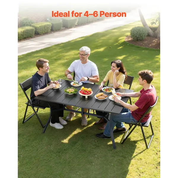 Mesa pátio retangular 150 cm, aço, 4-6 pessoas