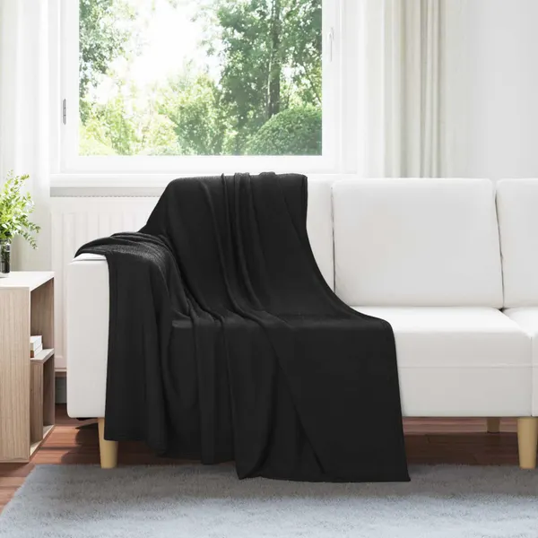 Cobertor Preto 170 x 130 cm Lã