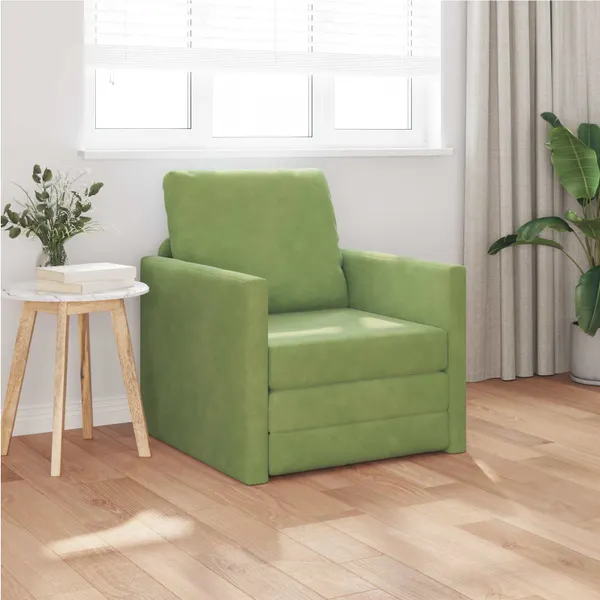 Sofá-Cama Verde Claro 74 x 77 x 81 cm Veludo