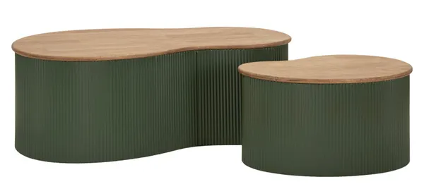 Mesas de Café Frankfurt Casal Verdes 87x53x32 e 50x35x28 cm