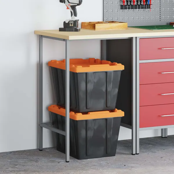 Mesa de canto Cinzeto 55 x 55 x 85 cm Aço e Madeira Engenharia