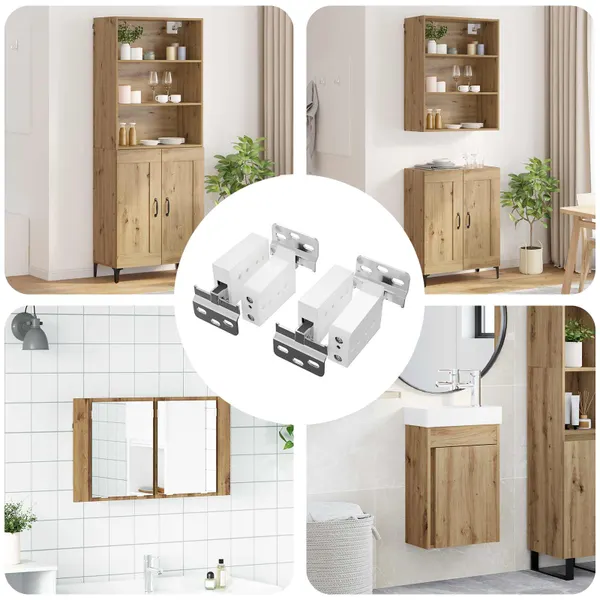 Suporte de Armário Suspenso 2 pcs Branco 70 x 48 x 19 mm