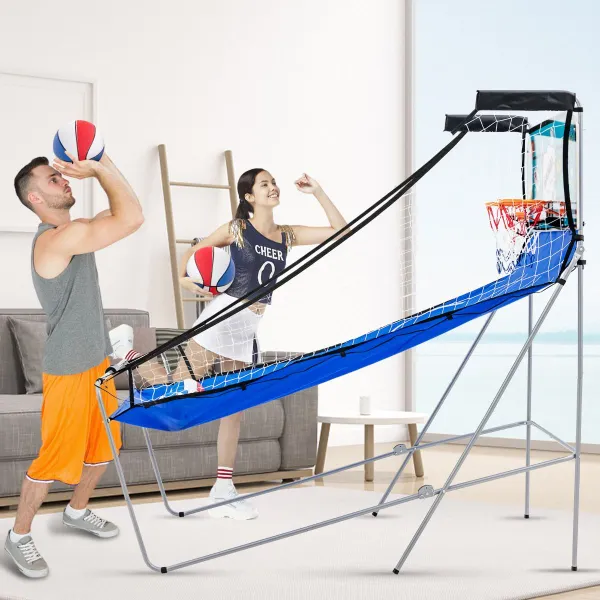 Jogo de Basquetebol Plegável 8 Modos Marcador Electrónico 206 cm