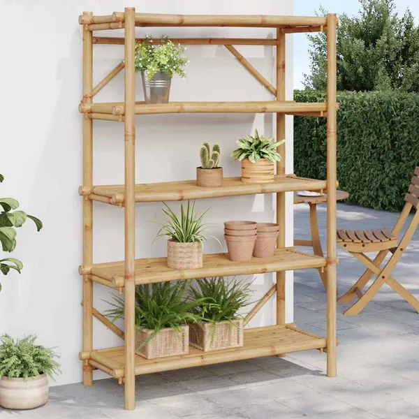 Estante com 5 prateleiras 100x40x150 cm bambu