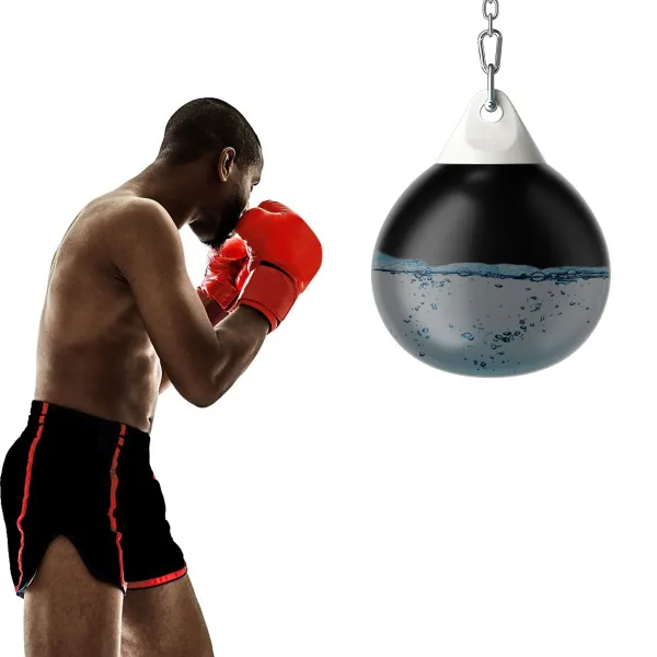 Sacco da Boxe Riempito d'Acqua 45 cm 50 kg Catena Regolabile Allenamento Adulti e Bambini