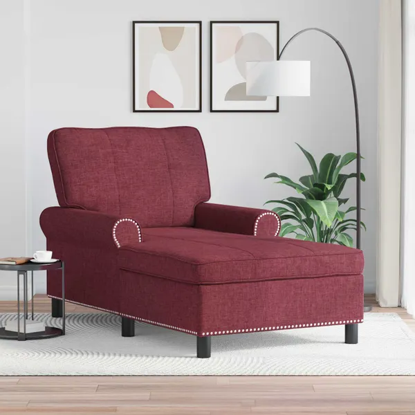 Chaise Lounge Vinho Vermelho 91 x 157 x 91 cm tecido