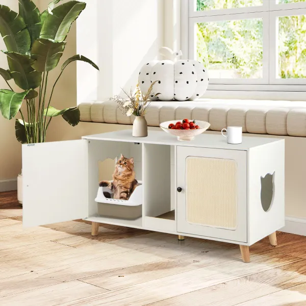 Mobile Lettiera Gatti con Tiragraffi 108 x 50 x 60 cm