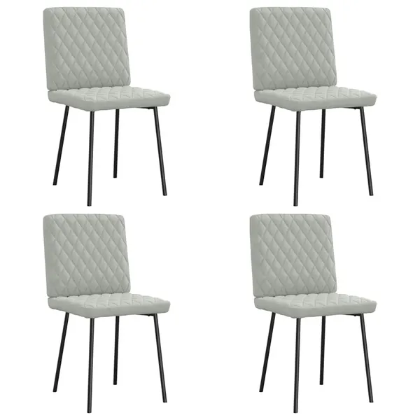 Cadeiras de jantar 4 pcs veludo cinzento-claro