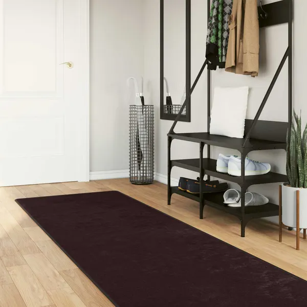 Passadeira MARSA Antracite 80 x 250 cm Poliéster e PVC