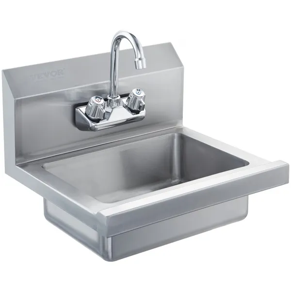 Lavatório comercial aço inoxidável 17x12,8" parede