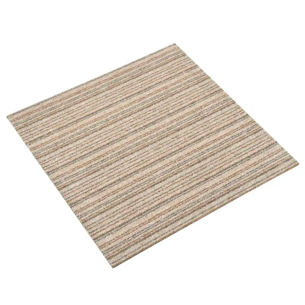 Tapete 20 pcs Bege Listrado 50 x 50 cm 100% Polipropileno