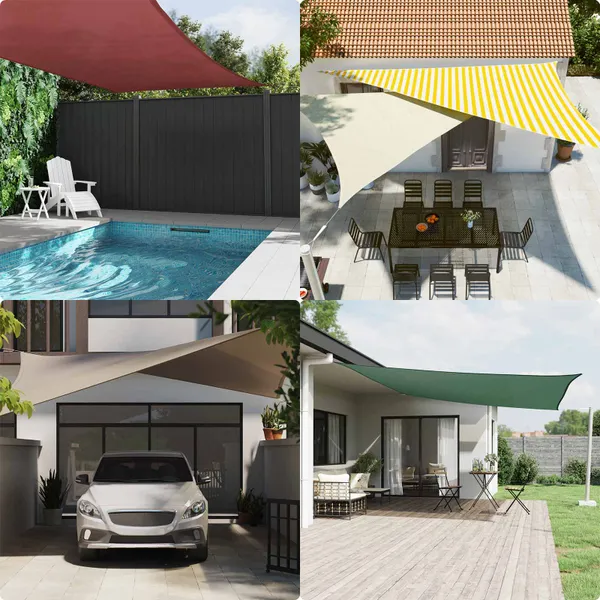 Vela de sombra solar Amarelo e Branco 6 x 5 m