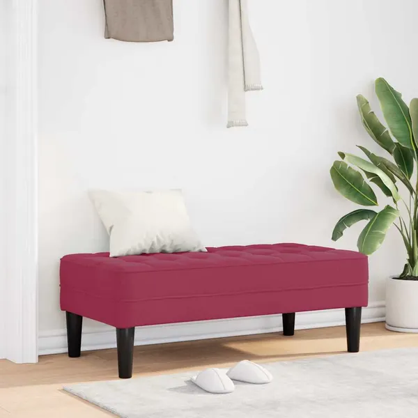 banco com almofada Vinho Vermelho 113 x 57 x 39 cm Veludo
