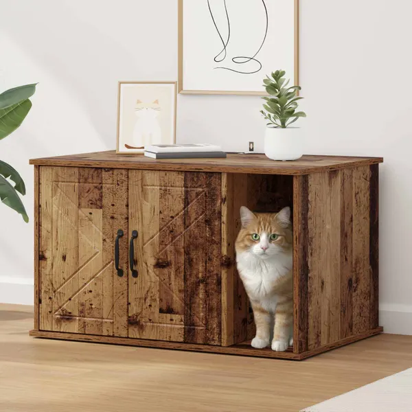Casa para Gatos Madeira antiga 85 x 55 x 50 cm